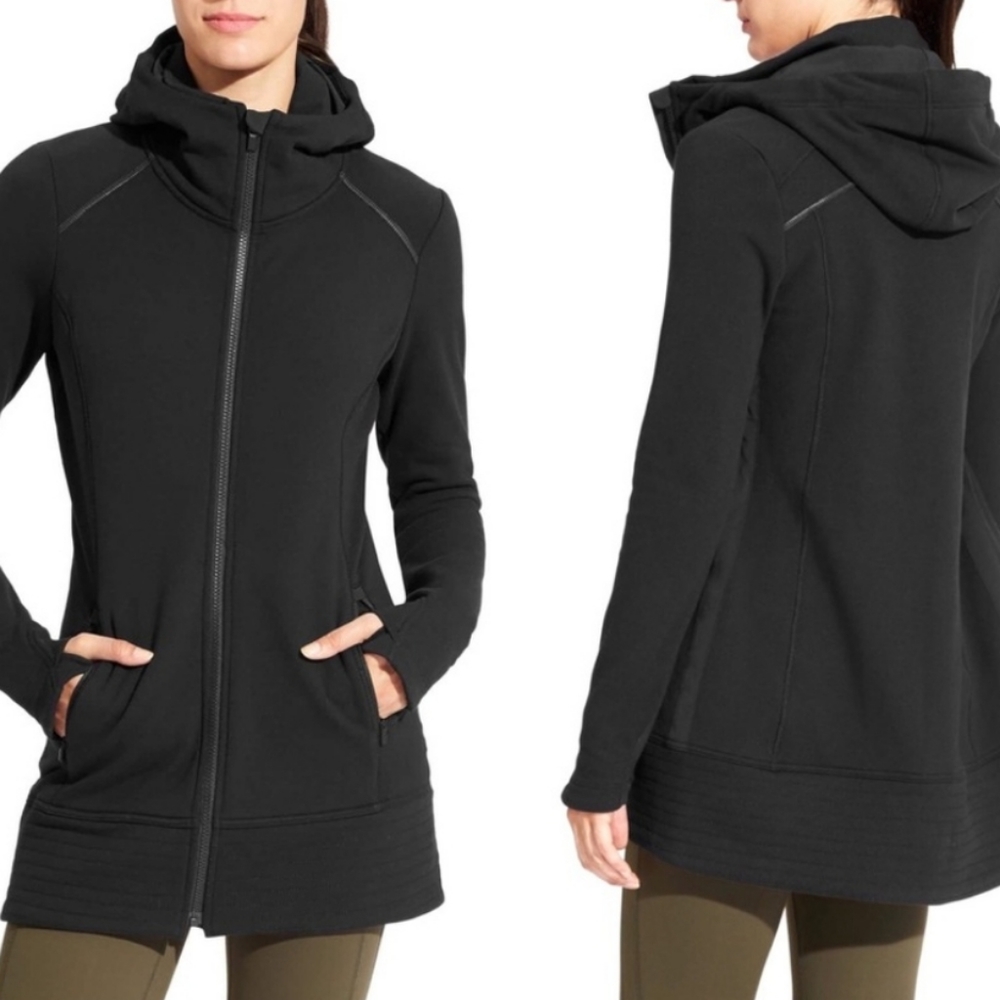 Athleta CYA Stronger Full Zip Hoodie Jacket Black 2X